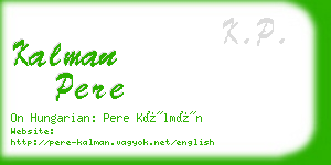 kalman pere business card